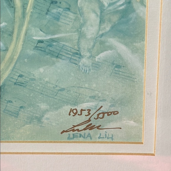 Lena Liu, Signed and Numbered, French Horn Art Print in Blue Tones - Picture 3 of 6